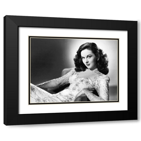 Susan Hayward Black Modern Wood Framed Art Print with Double Matting by Hollywood Photo Archive