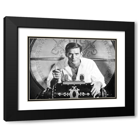 The Time Machine - Rod Taylor Black Modern Wood Framed Art Print with Double Matting by Hollywood Photo Archive
