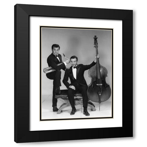 Some Like it Hot - Tony Curtis and Jack Lemmon Black Modern Wood Framed Art Print with Double Matting by Hollywood Photo Archive