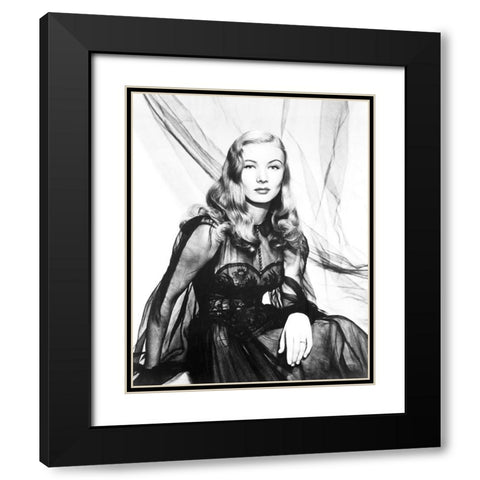 Veronica Lake Black Modern Wood Framed Art Print with Double Matting by Hollywood Photo Archive