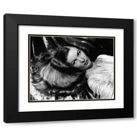Veronica Lake Black Modern Wood Framed Art Print with Double Matting by Hollywood Photo Archive