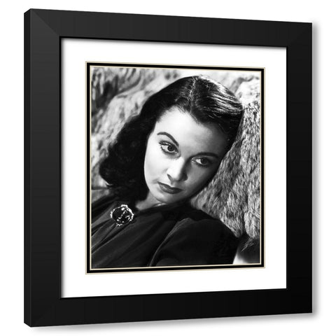 Vivian Leigh Black Modern Wood Framed Art Print with Double Matting by Hollywood Photo Archive
