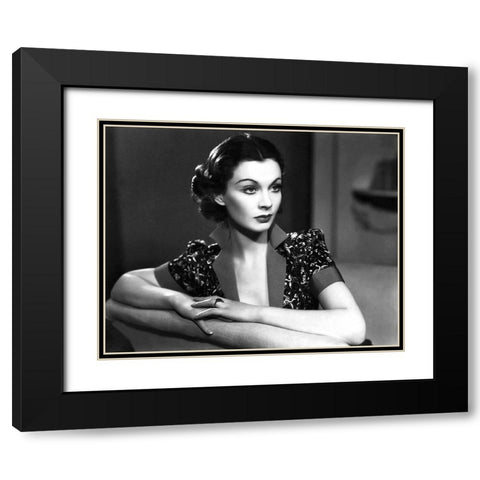 Vivien Leigh Black Modern Wood Framed Art Print with Double Matting by Hollywood Photo Archive