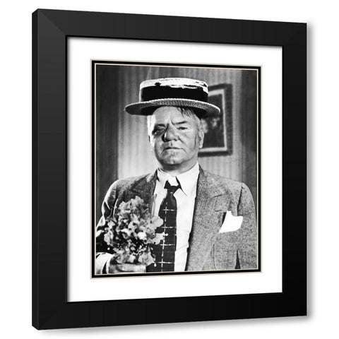 W.C. Fields Black Modern Wood Framed Art Print with Double Matting by Hollywood Photo Archive