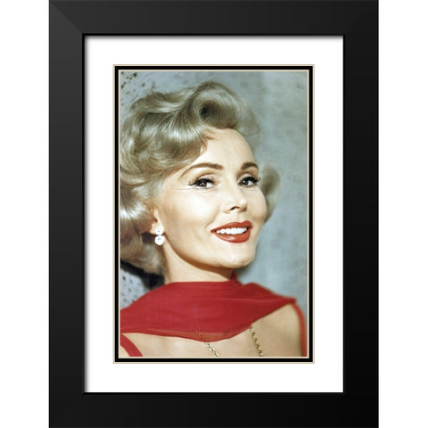 Zsa Zsa Gabor Black Modern Wood Framed Art Print with Double Matting by Hollywood Photo Archive