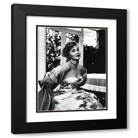 Zsa Zsa Gabor Black Modern Wood Framed Art Print with Double Matting by Hollywood Photo Archive