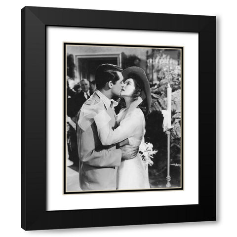 Cary Grant - Katherine Hepburn Black Modern Wood Framed Art Print with Double Matting by Hollywood Photo Archive