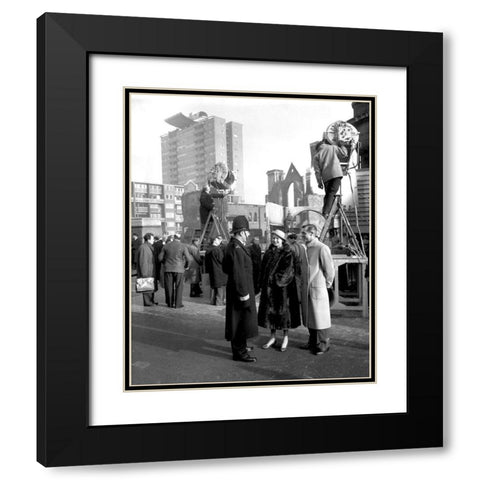 Cary Grant and Ingid Bergman in London Black Modern Wood Framed Art Print with Double Matting by Hollywood Photo Archive