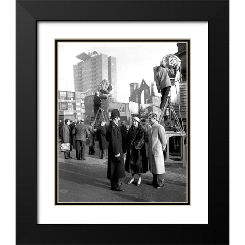 Cary Grant and Ingid Bergman in London Black Modern Wood Framed Art Print with Double Matting by Hollywood Photo Archive