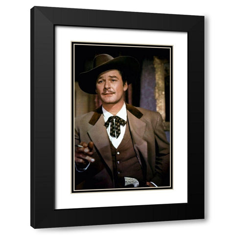 Errol Flynn - San Antonio Black Modern Wood Framed Art Print with Double Matting by Hollywood Photo Archive