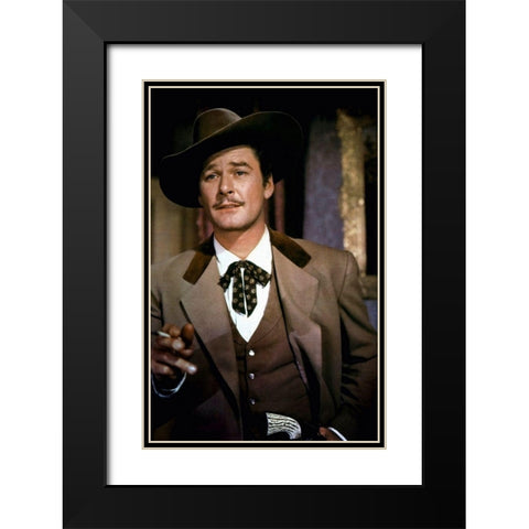 Errol Flynn - San Antonio Black Modern Wood Framed Art Print with Double Matting by Hollywood Photo Archive
