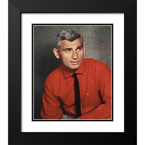 Jeff Chandler Black Modern Wood Framed Art Print with Double Matting by Hollywood Photo Archive