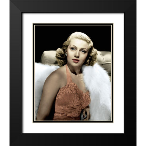 Lana Turner Black Modern Wood Framed Art Print with Double Matting by Hollywood Photo Archive
