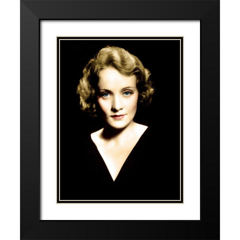 Marlene Dietrich Black Modern Wood Framed Art Print with Double Matting by Hollywood Photo Archive