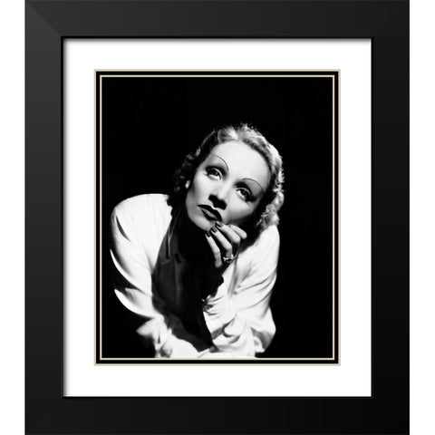 Marlene Dietrich Black Modern Wood Framed Art Print with Double Matting by Hollywood Photo Archive