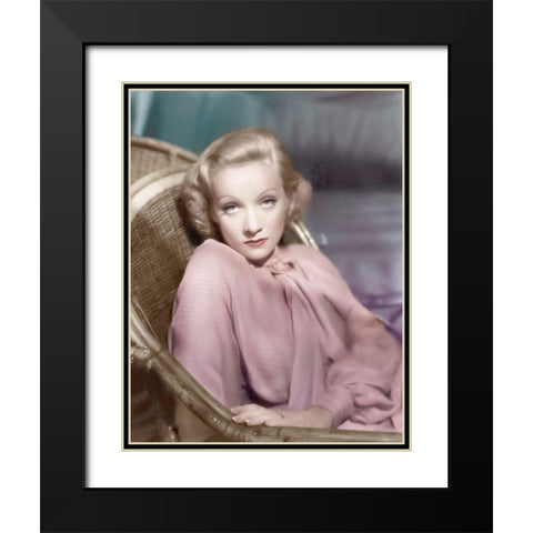 Marlene Dietrich Black Modern Wood Framed Art Print with Double Matting by Hollywood Photo Archive