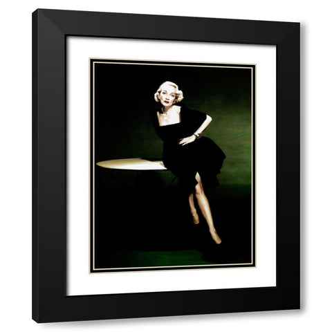 Marlene Dietrich Black Modern Wood Framed Art Print with Double Matting by Hollywood Photo Archive