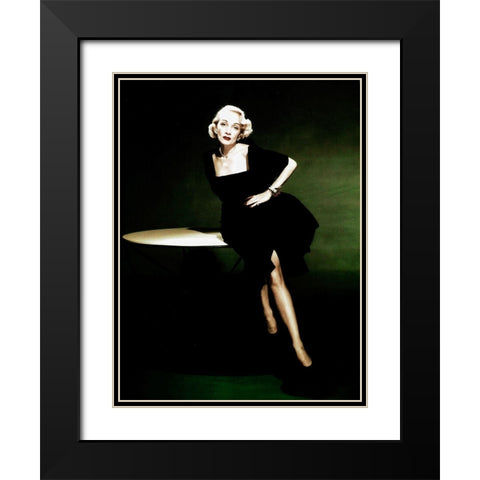 Marlene Dietrich Black Modern Wood Framed Art Print with Double Matting by Hollywood Photo Archive