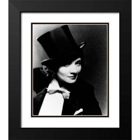 Marlene Dietrich Black Modern Wood Framed Art Print with Double Matting by Hollywood Photo Archive