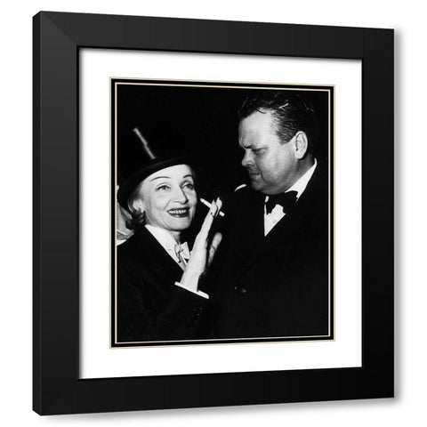 Marlene Dietrich Black Modern Wood Framed Art Print with Double Matting by Hollywood Photo Archive