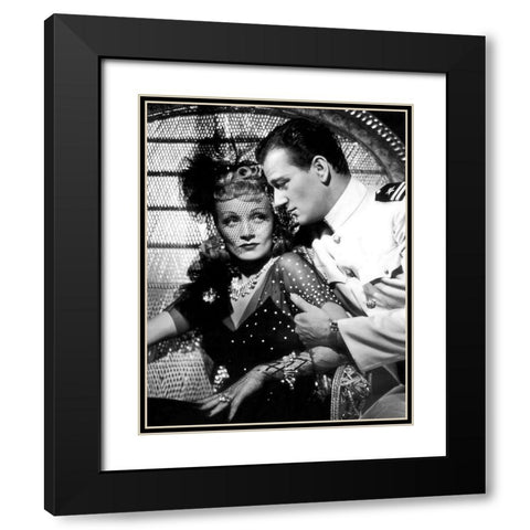 Marlene Dietrich Black Modern Wood Framed Art Print with Double Matting by Hollywood Photo Archive