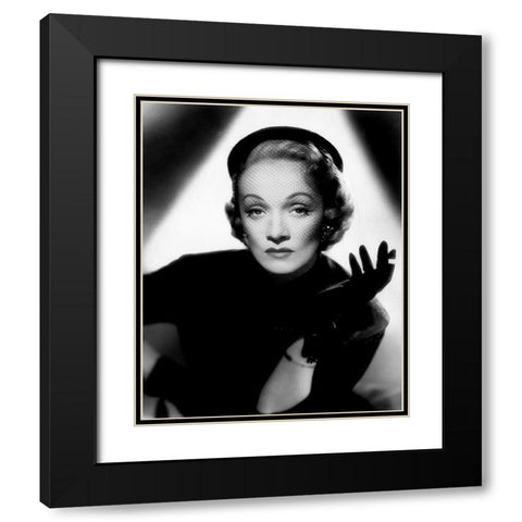 Marlene Dietrich Black Modern Wood Framed Art Print with Double Matting by Hollywood Photo Archive