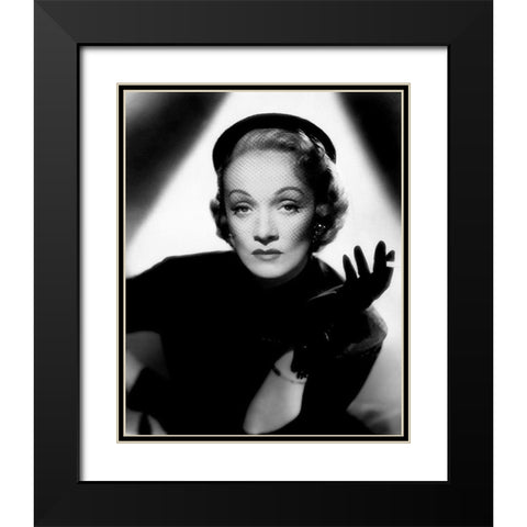 Marlene Dietrich Black Modern Wood Framed Art Print with Double Matting by Hollywood Photo Archive