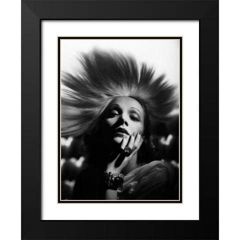 Marlene Dietrich Black Modern Wood Framed Art Print with Double Matting by Hollywood Photo Archive