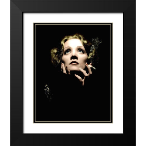 Marlene Dietrich Black Modern Wood Framed Art Print with Double Matting by Hollywood Photo Archive