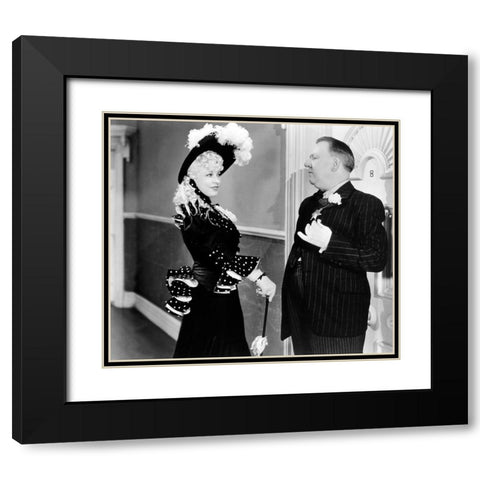 My Little Chickadee - Mae West with WC Fields Black Modern Wood Framed Art Print with Double Matting by Hollywood Photo Archive