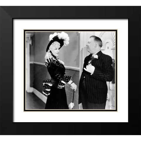 My Little Chickadee - Mae West with WC Fields Black Modern Wood Framed Art Print with Double Matting by Hollywood Photo Archive
