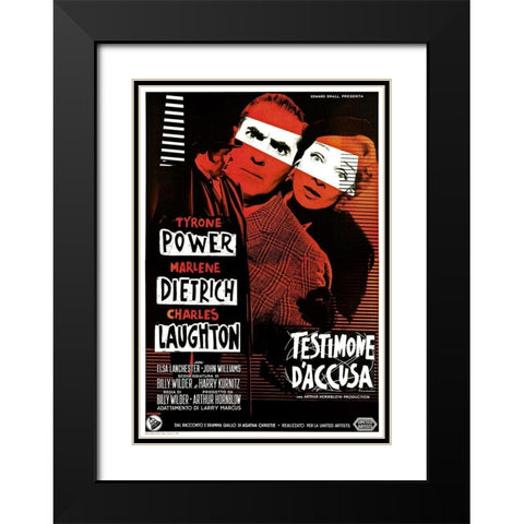 Italian - Witness for the Prosecution Black Modern Wood Framed Art Print with Double Matting by Hollywood Photo Archive
