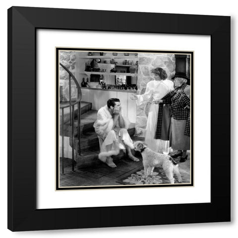 Cary Grant - Bringing Up Baby Black Modern Wood Framed Art Print with Double Matting by Hollywood Photo Archive