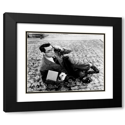 Cary Grant - Bringing Up Baby Black Modern Wood Framed Art Print with Double Matting by Hollywood Photo Archive