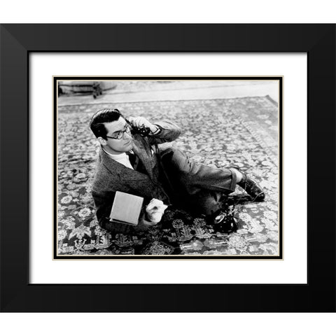Cary Grant - Bringing Up Baby Black Modern Wood Framed Art Print with Double Matting by Hollywood Photo Archive