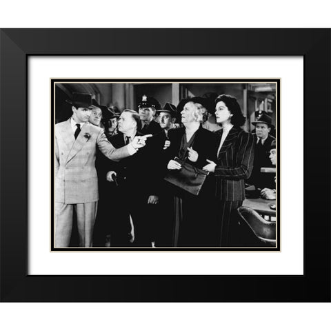 Cary Grant - His Girl Friday Black Modern Wood Framed Art Print with Double Matting by Hollywood Photo Archive