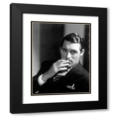 Cary Grant Black Modern Wood Framed Art Print with Double Matting by Hollywood Photo Archive