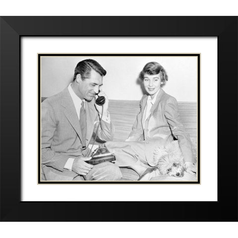 Cary Grant Black Modern Wood Framed Art Print with Double Matting by Hollywood Photo Archive