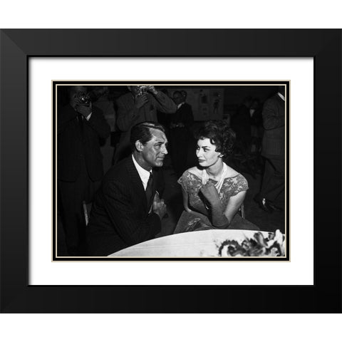 Cary Grant Black Modern Wood Framed Art Print with Double Matting by Hollywood Photo Archive