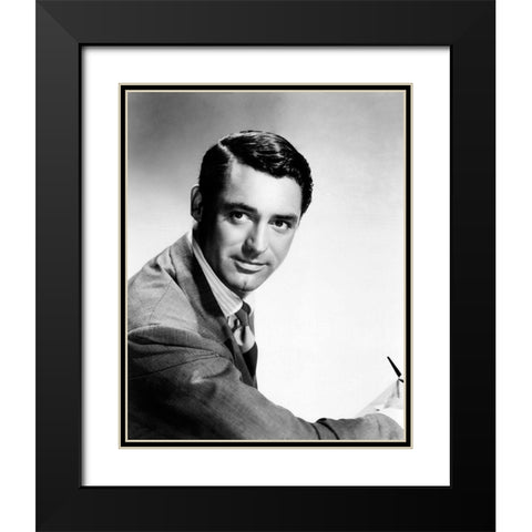 Cary Grant Black Modern Wood Framed Art Print with Double Matting by Hollywood Photo Archive