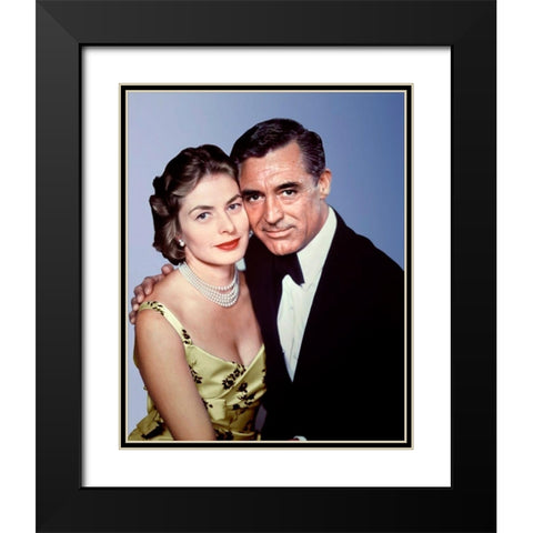 Cary Grant with Ingrid Bergman Black Modern Wood Framed Art Print with Double Matting by Hollywood Photo Archive