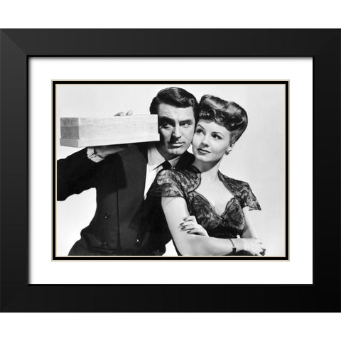 Cary Grant with Janet Blair Black Modern Wood Framed Art Print with Double Matting by Hollywood Photo Archive