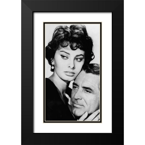 Cary Grant with Sophia Loren Black Modern Wood Framed Art Print with Double Matting by Hollywood Photo Archive