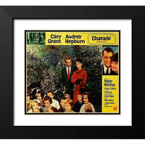 Cary Grant - Charade - Lobby Card Black Modern Wood Framed Art Print with Double Matting by Hollywood Photo Archive