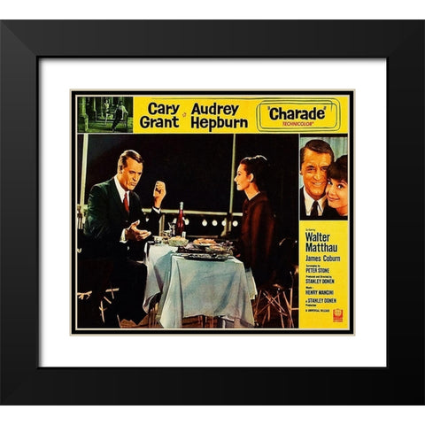 Cary Grant - Charade - Lobby Card Black Modern Wood Framed Art Print with Double Matting by Hollywood Photo Archive