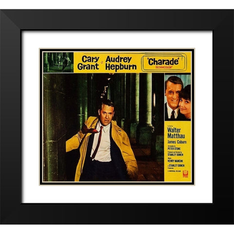 Cary Grant - Charade - Lobby Card Black Modern Wood Framed Art Print with Double Matting by Hollywood Photo Archive