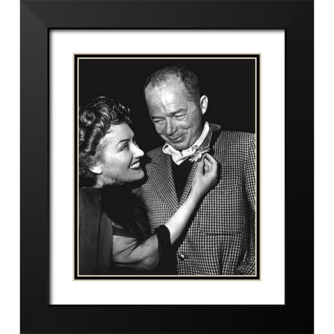 Gloria Swanson with Billy Wilder Black Modern Wood Framed Art Print with Double Matting by Hollywood Photo Archive