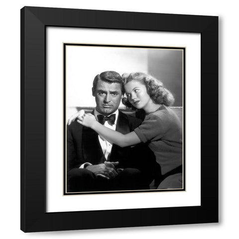 Cary Grant with Shirley Temple - The Bachelor and the Bobby-Soxer Black Modern Wood Framed Art Print with Double Matting by Hollywood Photo Archive