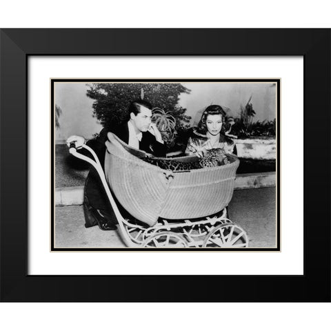 Cary Grant - Bringing Up Baby Black Modern Wood Framed Art Print with Double Matting by Hollywood Photo Archive