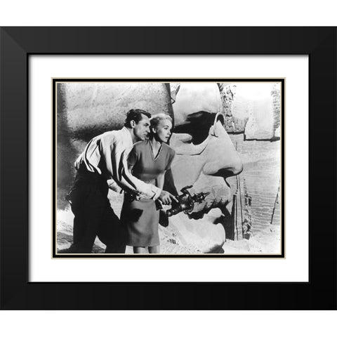 Cary Grant - North by Northwest Black Modern Wood Framed Art Print with Double Matting by Hollywood Photo Archive